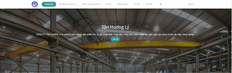 Trang web của công ty tôn sắt thép Hương Lý