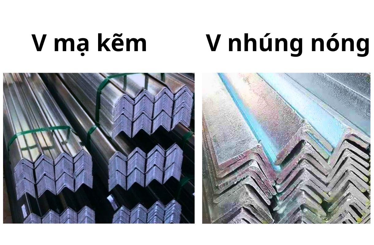 thép v mạ kẽm và mạ kẽm nhúng nóng