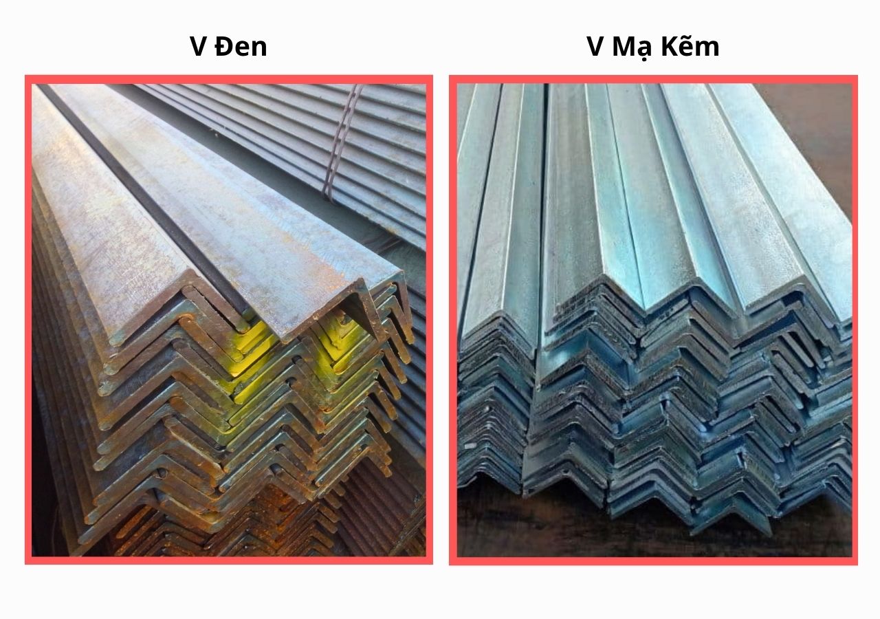 Sắt V4 đen và sắt V4 mạ kẽm nhúng nóng