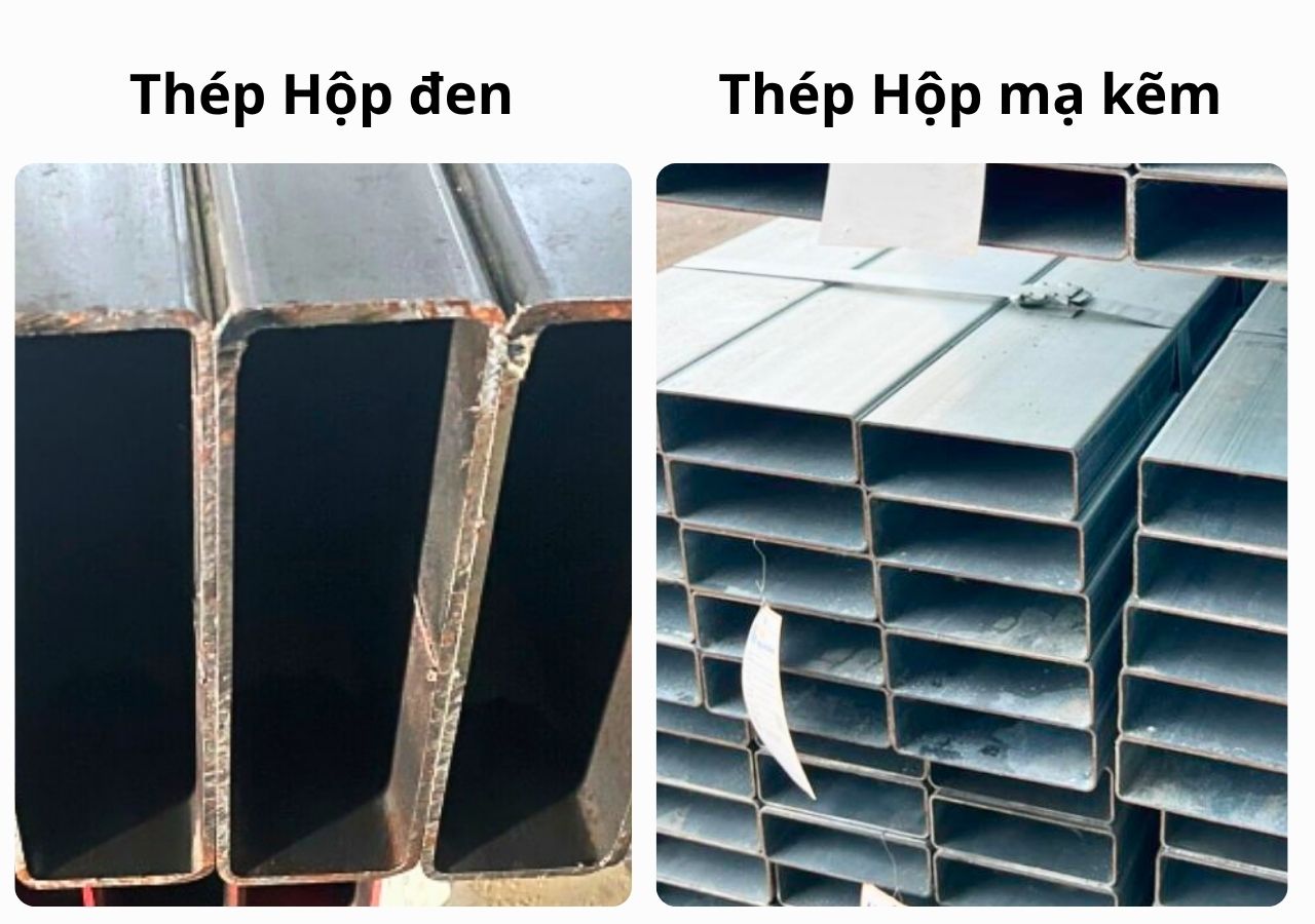 Thép hộp 200x50 đen và mạ kẽm
