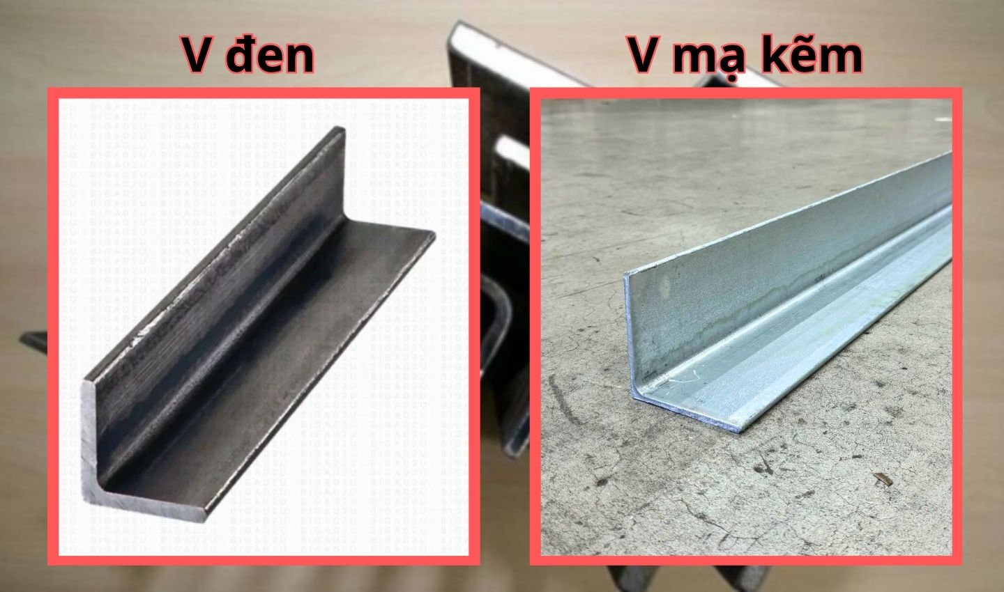 Thép hình V đen và thép hình V mạ kẽm