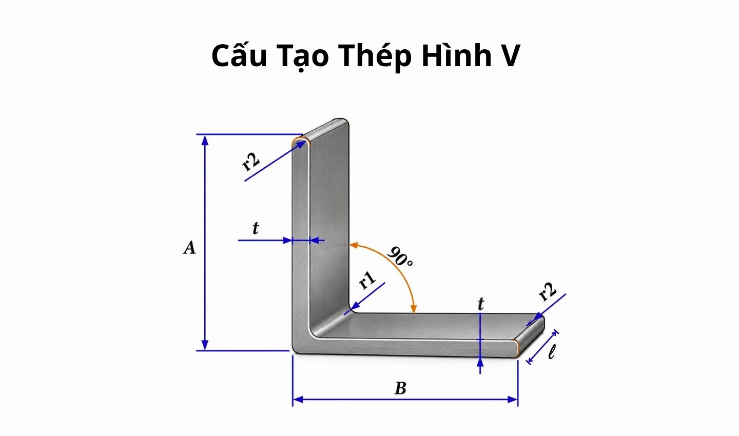 Cấu tạo thép hình V