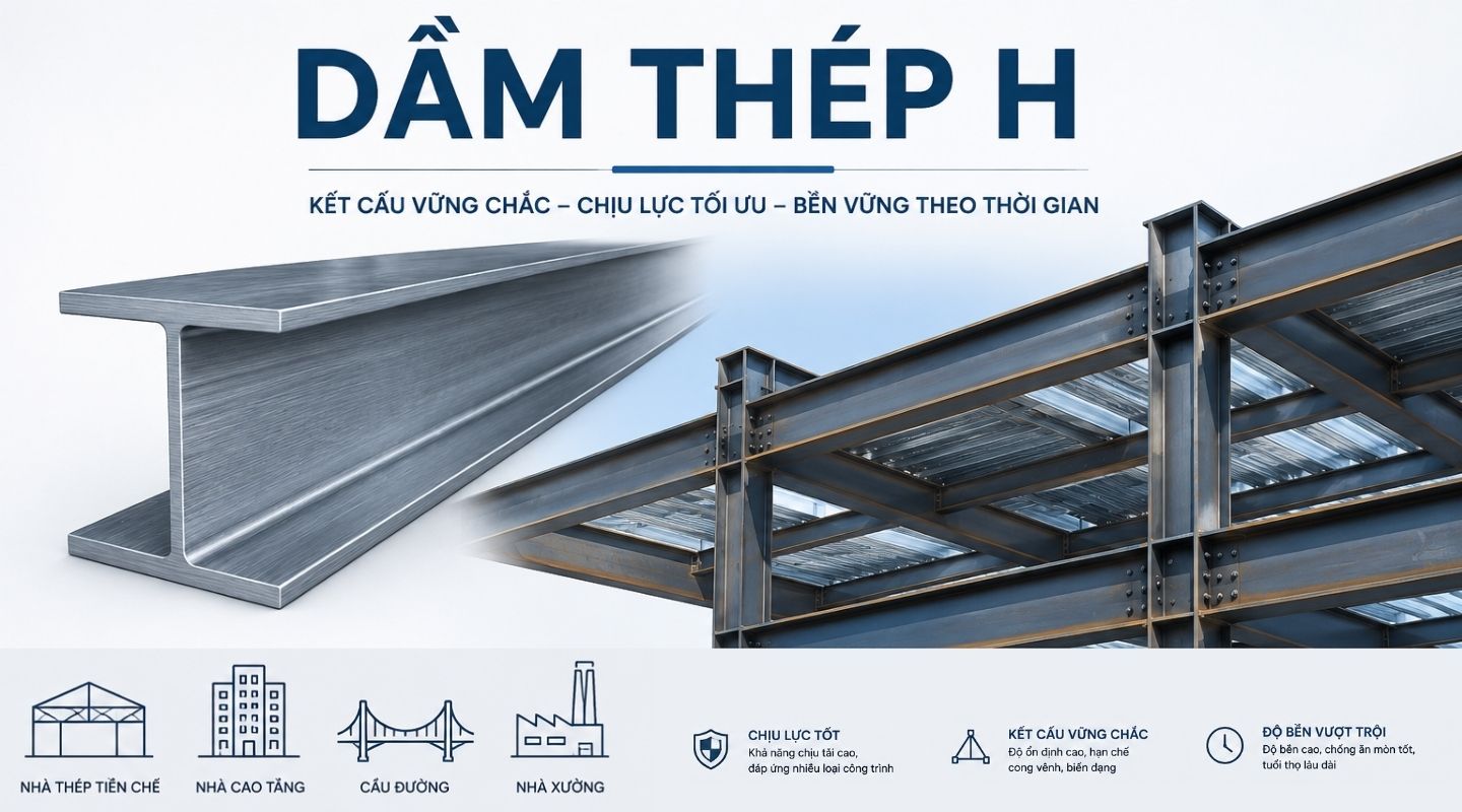Dầm thép chữ H chất lượng cao sẵn sàng vận chuyển đến công trường