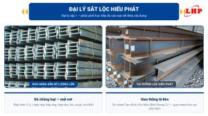 Kho hàng thép hình và xưởng phân phối tại đại lý sắt Lộc Hiếu Phát