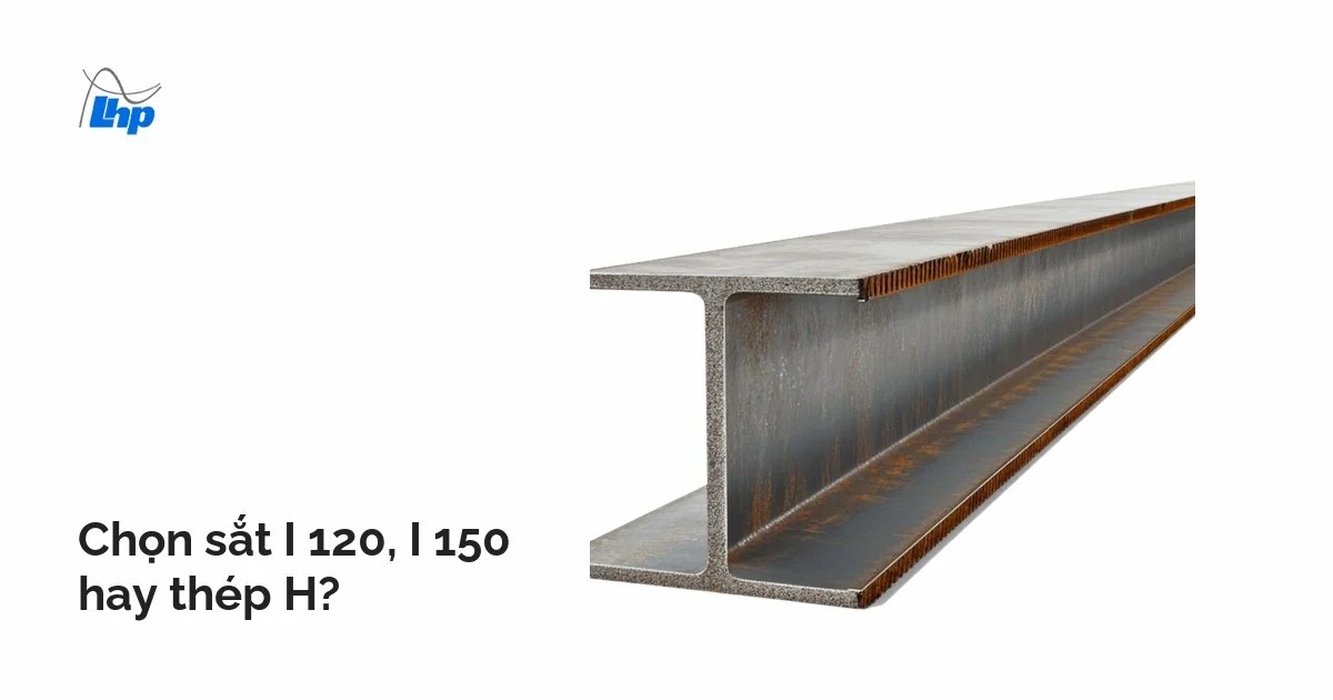 Thanh thép hình chữ H đặt trên nền trắng, dùng đối chiếu khi chọn giữa sắt I 120, I 150 và thép H