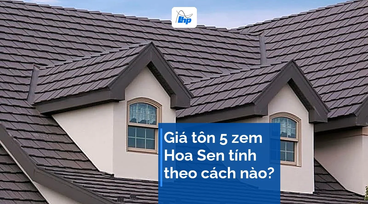 Mái nhà ở lợp tôn giả ngói, minh hoạ phần cách tính tiền mái tôn 5 zem Hoa Sen