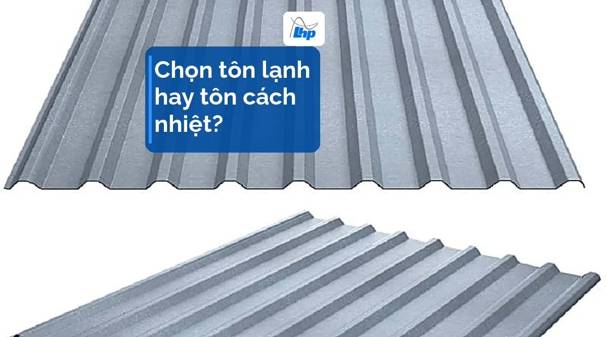 Tấm tôn lợp sóng vuông màu bạc của Hoa Sen, minh hoạ việc chọn tôn lạnh hay tôn cách nhiệt