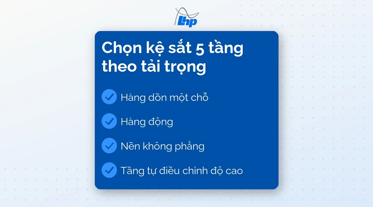 Danh sách bốn yếu tố làm tải thực tế của kệ sắt 5 tầng thấp hơn tải ghi trên nhãn