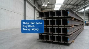 Bó dầm thép chữ I xếp trong nhà kho, ảnh minh hoạ cho bài thép hình I 400